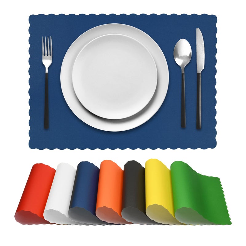 Netko Disposable Paper Placemats â€“ Premium, 50 Pack of Blue Scalloped Edge Placemats, Perfect Size 10x 14 - Image 2